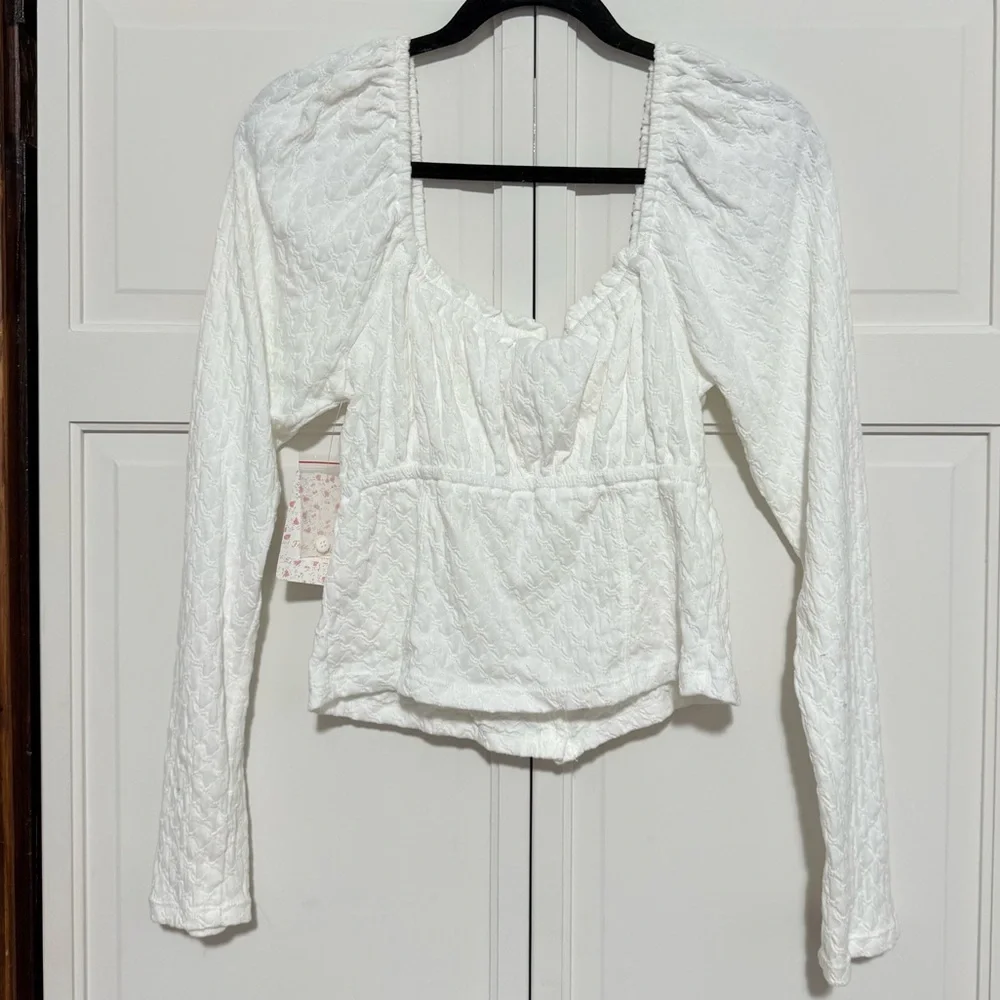 NWT Free People Ladybug long sleeve top in ivory size XL